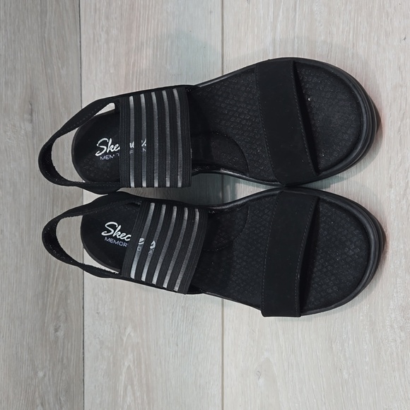 Skechers Women Rumblers sci fi  Memory Foam Wedge Sandals shoes sz 9 - Picture 4 of 12